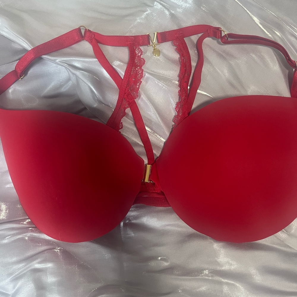 Victoria's Secret Red Lace-Strap Push-Up Bra